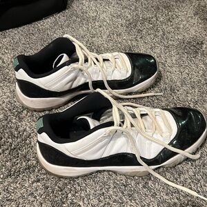 Nike Air Jordan 11 Low Emerald Iridescent White Green Size 13